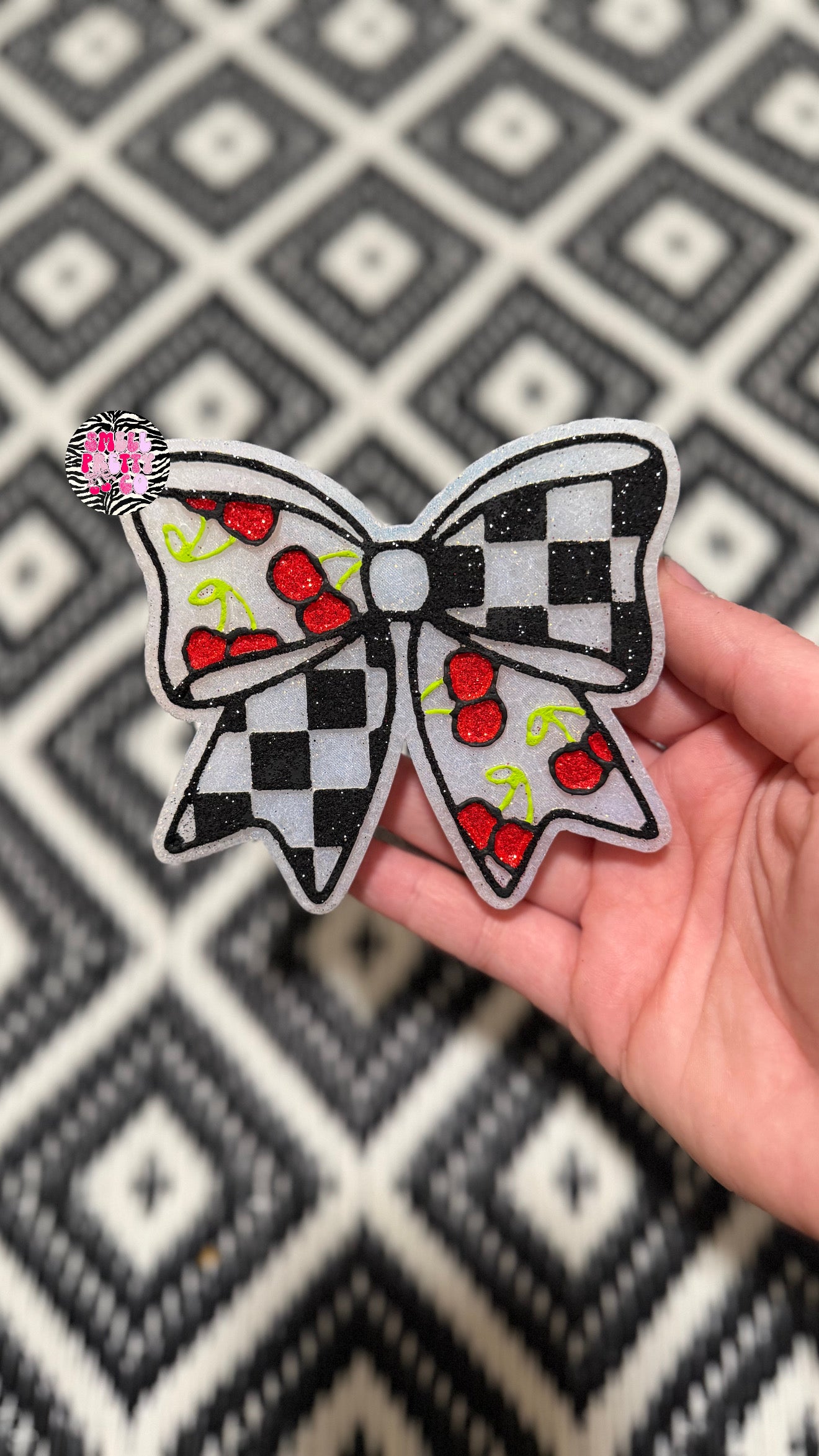 Cherry Checkered Bow