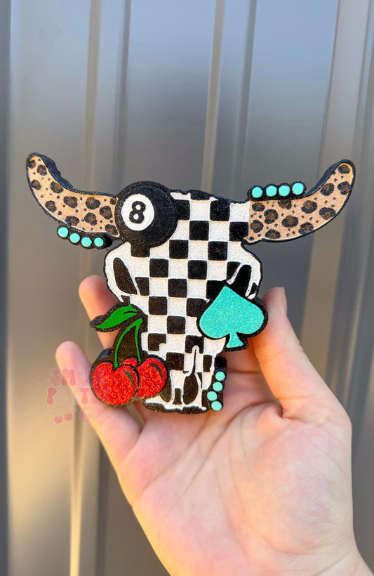Checkered Bull Skull